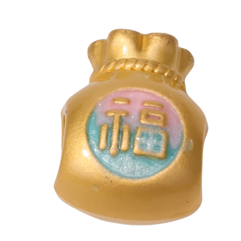 古法沙金五彩绳隔珠福袋福字葫芦吊坠diy手工编织手链配件饰品