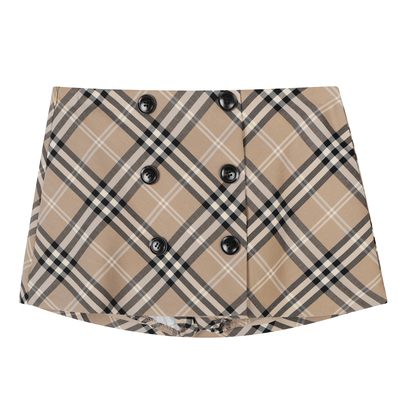 oooodd辣妹复古格纹半身裙