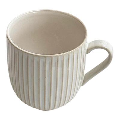 安木良品 外贸原单 法式极简复古条纹陶瓷早餐燕麦牛奶咖啡马克杯