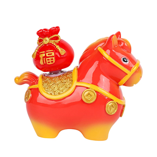 生肖小马福福桌面摆件文创礼品玩偶手办马年吉祥物装饰品2026新款