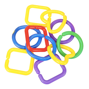 儿童链条大扣环积木塑料拼接拼装幼儿园宝宝益智形状认知减压玩具