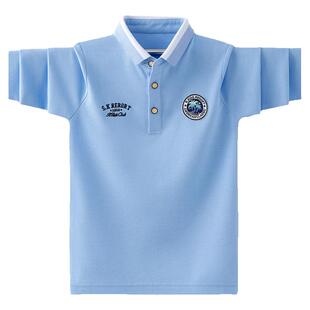 恒源祥春秋男童长袖POLO衫上衣大童翻领小男孩打底儿童短袖T恤夏