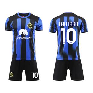 2025国际米兰球衣劳塔罗巴雷拉足球服套装男儿童定制主场训练队服