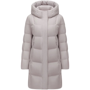 【商场同款经典H版型】坦博尔反季连帽中长羽绒服女休闲加厚外套