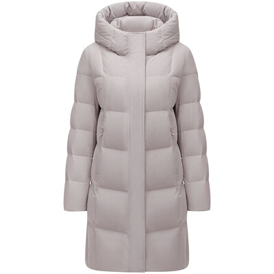 【商场同款经典H版型】坦博尔反季连帽中长羽绒服女休闲加厚外套