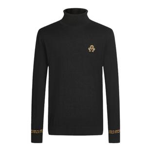 【纯羊毛】Mangano曼加龙 秋冬季男款刺绣毛衣针织衫高领羊毛衫