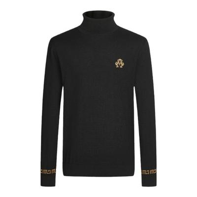 mangano高领纯羊毛针织衫男