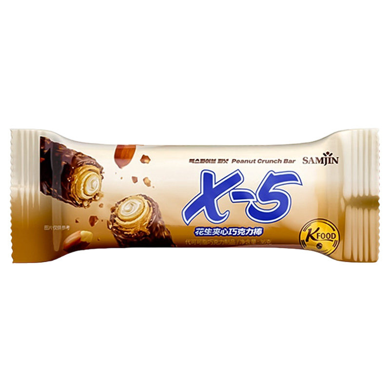 X5巧克力棒韩国X-5三进零食夹心能量棒花生坚果运动（代可可脂）