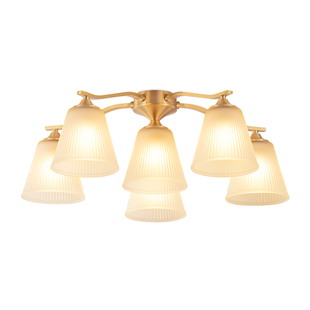 法式卧室吊灯吸顶灯客厅美式简约餐厅顶灯欧式新款中古风全铜灯具