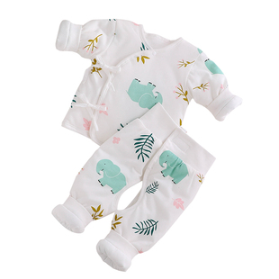 新生婴儿衣服0到3个月宝宝冬装加厚棉服保暖夹棉分体套装初生棉袄