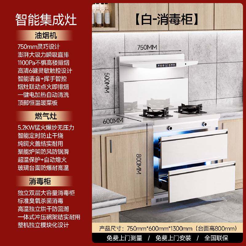 志高集成灶蒸烤一体750小尺寸家用智能变频家用消毒柜一体集成灶