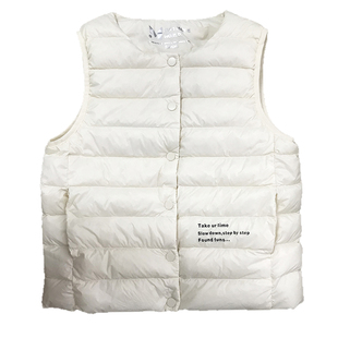 小满鹅儿童羽绒马甲男女童秋冬外穿轻薄保暖背心中大童白鸭绒内胆