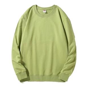 精梳棉正肩白色圆领卫衣女宽松春秋新款韩版休闲百搭洋气上衣外穿