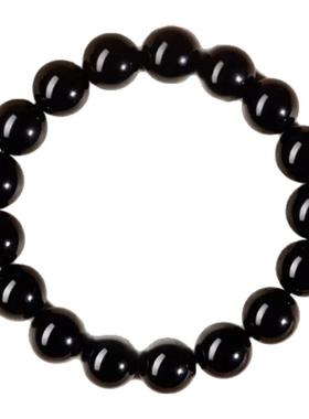 天然黑曜石手串金曜石银曜石手链