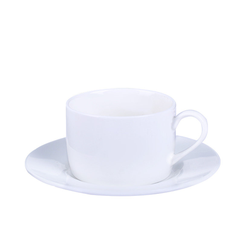 欧式咖啡杯碟家用酒店餐厅通用纯白简约陶瓷咖啡杯套装拉花定制