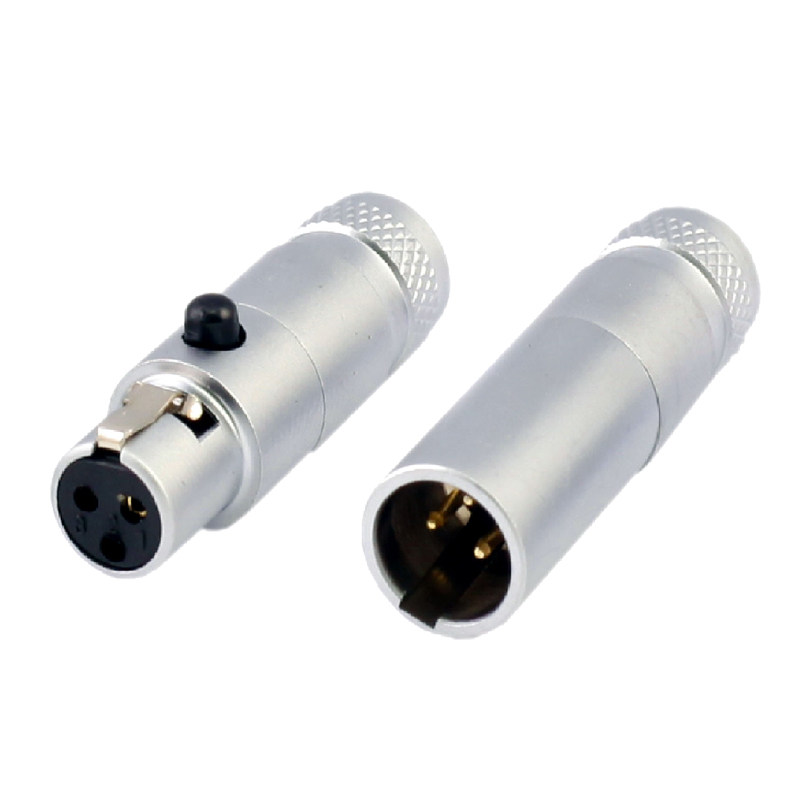 Mps发烧HiFi台湾3/4芯mini卡侬迷你卡农插头diy焊接头适用AKG耳机