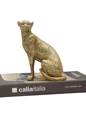 创意金钱豹摆件办公室装饰乔迁新房客厅电视柜摆件开业送礼工艺品