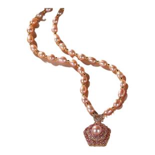 花朵淡水珍珠项链新中式转运珠锁骨链精美玫瑰礼盒送老婆节日礼物