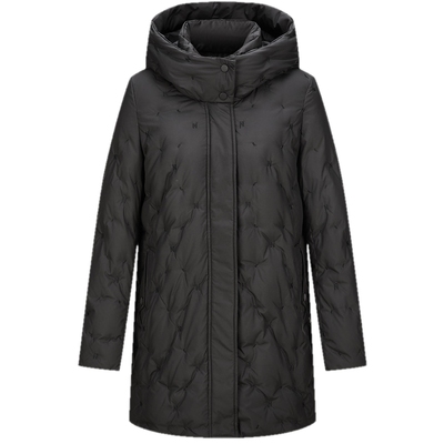 菲妮迪连帽蒙口羽绒服女外套