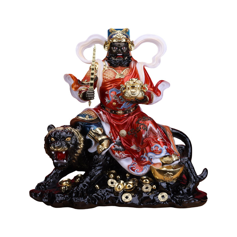 五路财神赵公明神像武财神爷骑黑装饰摆件