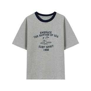 多多家男童T恤短袖凉感2026新款夏装儿童中大童纯棉恐龙印花半袖