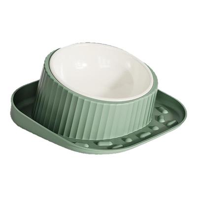 猫碗陶瓷斜口矮脚猫防打翻