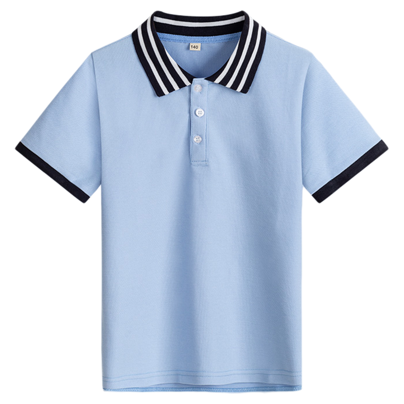 伊顿中小学生校服春夏季短袖T恤枣红藏青珠地透气短袖POLO衫校服