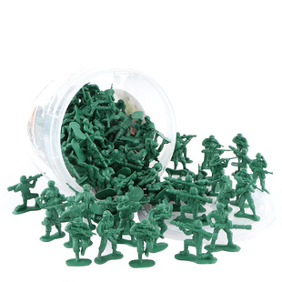 儿童大桶装多颜色多款式二战打仗塑料小兵人现代士兵军团模型玩具