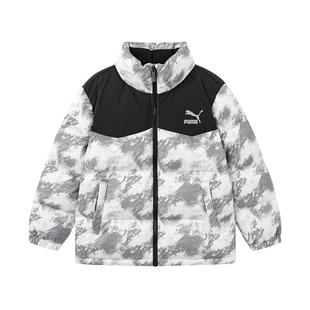 PUMA彪马男女童装加厚保暖外套儿童冬季撞色潮流中大童短款羽绒服