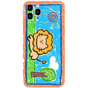 【阳光正好】涂鸦小熊狮子适用iPhone17/16手机壳华为P70小米14畅享70情侣vivoS20软iqooneo9苹果14荣耀200