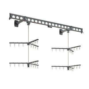 阳台侧装晾衣杆家用折叠晾衣架一整根固定式墙上壁挂多功能挂衣杆