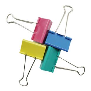 欧标长尾夹金属票据夹小号燕尾夹大号资料夹子票夹雁尾夹蝴蝶多功能夹办公发票夹B2506 51mm 1号 12只装 彩色