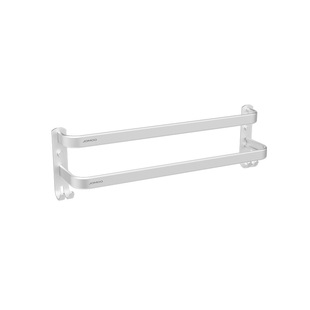 九牧卫浴免打孔毛巾架双杆浴室卫生间太空铝置物架挂件套装浴巾架