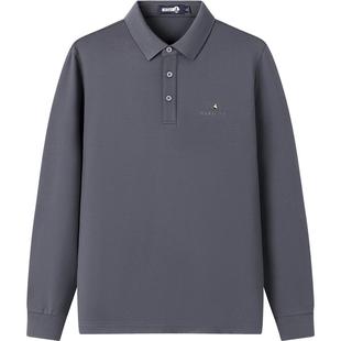 Navigare意大利小帆船秋季灰色保罗polo衫男长袖新款休闲翻领T恤