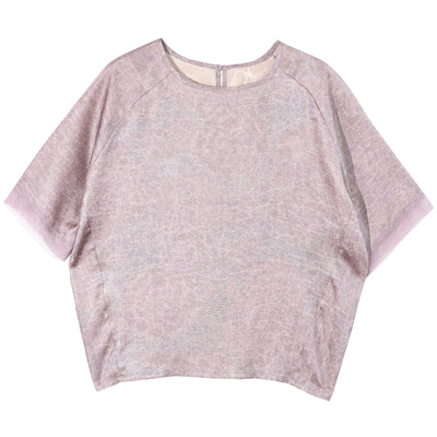 GESGOO优雅知性圆领真丝衬衫