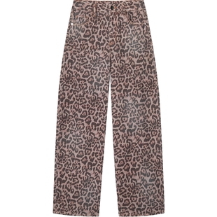 【100%棉】Juicy Couture橘滋牛仔裤女豹纹休闲长裤