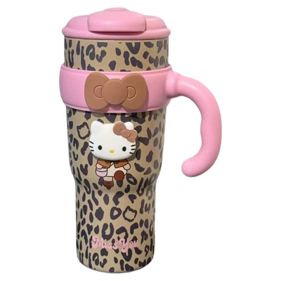 豹纹凯蒂猫冰霸杯新款高颜值