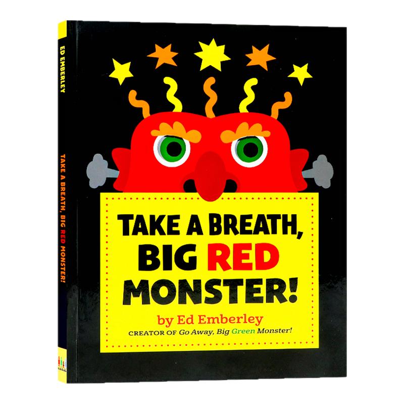 深呼吸 大红怪 英文原版 Take a Breath Big Red Monster 儿童情绪管理绘本故事 亲子读物 走开绿色大怪物续作 Ed Emberley 精装