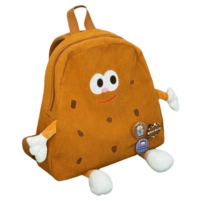 韩版ins风少女书包女日系可爱软妹双肩包休闲百搭灯芯绒学生背包