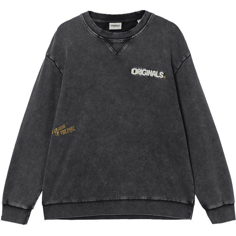 【做旧水洗】杰克琼斯男装秋季新款纯棉卫衣刺绣印花外套宽松上衣