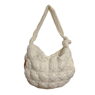 云朵斜挎包冬季通勤女大容量包包饺子包单肩手提提包冬天白色挎包