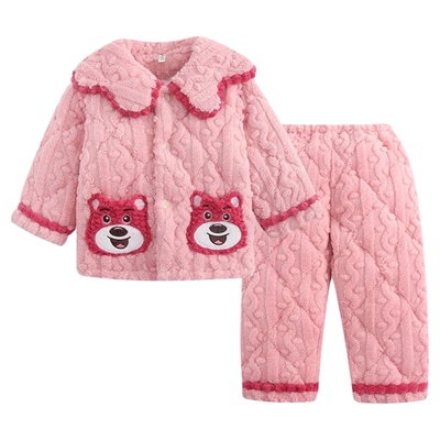 2024新款法兰绒睡衣可爱卡通