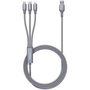 ROMOSS/罗马仕三合一手机数据线typec快充一拖三多头编织闪充加长充电器线适用于华为小米oppo苹果vivo三星