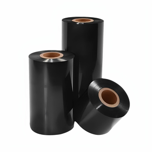 覆膜树脂碳带卷印刷标签条码不干胶B120HS色带UV打印光膜哑膜碳带