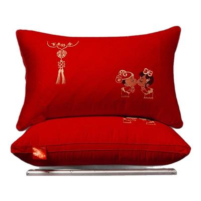 婚庆大红刺绣双人枕芯48*74/一对