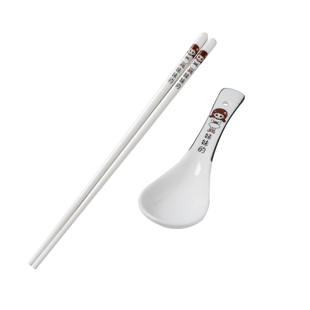 专人专用防滑耐高温不发霉筷子家用分餐勺子陶瓷汤匙创意喝汤调羹