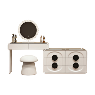 智能梳妆台2025新款卧室现代简约实木收纳斗柜一体化妆桌轻奢高级
