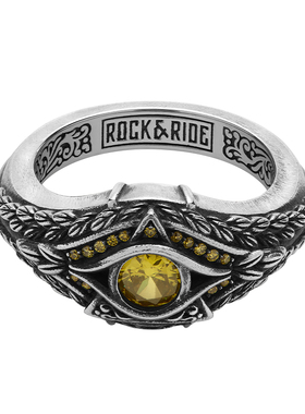 ROCKRIDE 重生和平慧眼戒指 新款复古锆石高级男925银