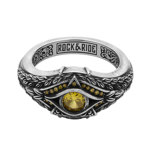 ROCKRIDE 重生和平慧眼戒指 新款复古锆石高级男925银