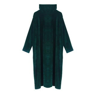 自制 超美墨绿色 2025年原创秋冬长袖连衣裙打底衫套头长裙